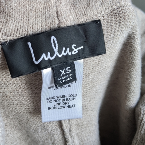 𝅺lulu's Beige Sweater Knit Joggers XS Track Stripe Loungewear Neutral - Picture 3 of 11